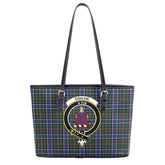 Ogilvie Hunting Modern Tartan Crest Leather Tote Bag